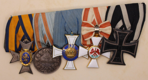 Ordensschnalle mit Rudolstadt Ehrenkreuz 3. Klasse