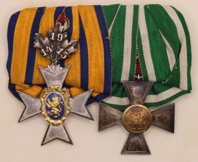 Ordensschnalle mit Rudolstadt Ehrenkreuz 3. Klasse mit Eichenbruch
