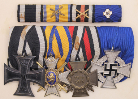 Ordensschnalle mit Rudolstadt Ehrenkreuz 3. Klasse mit Schwertern