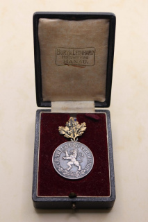 Rudolstadt Ehrenmedaille in Silber mit Eichenbruch im Etui