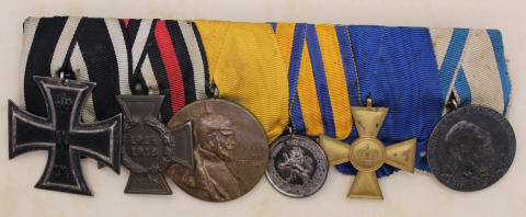Ordensschnalle mit Sondershausen Ehrenmedaille in Silber und Erinnerungsmedaille zum Regierungs-Jubiläum 1905