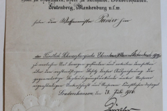 Sondershausen Verleihungsurkunde Ehrenkreuz 4. Klasse mit Eichenbruch