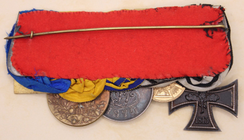 Ordensschnalle mit Sondershausen Ehrenmedaille für Kriegsverdienst 1870