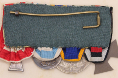 Ordensschnalle mit Rudolstadt und Sondershausen gemeinsam Medaille für Verdienst im Kriege 1914 am Nichtkämpferband und silberner Anerkennungsmedaille
